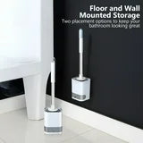 ATUPEN Toilet Brush and Holder, Nylon Bristles Bathroom Scrubber Cleaner Brush with Holder