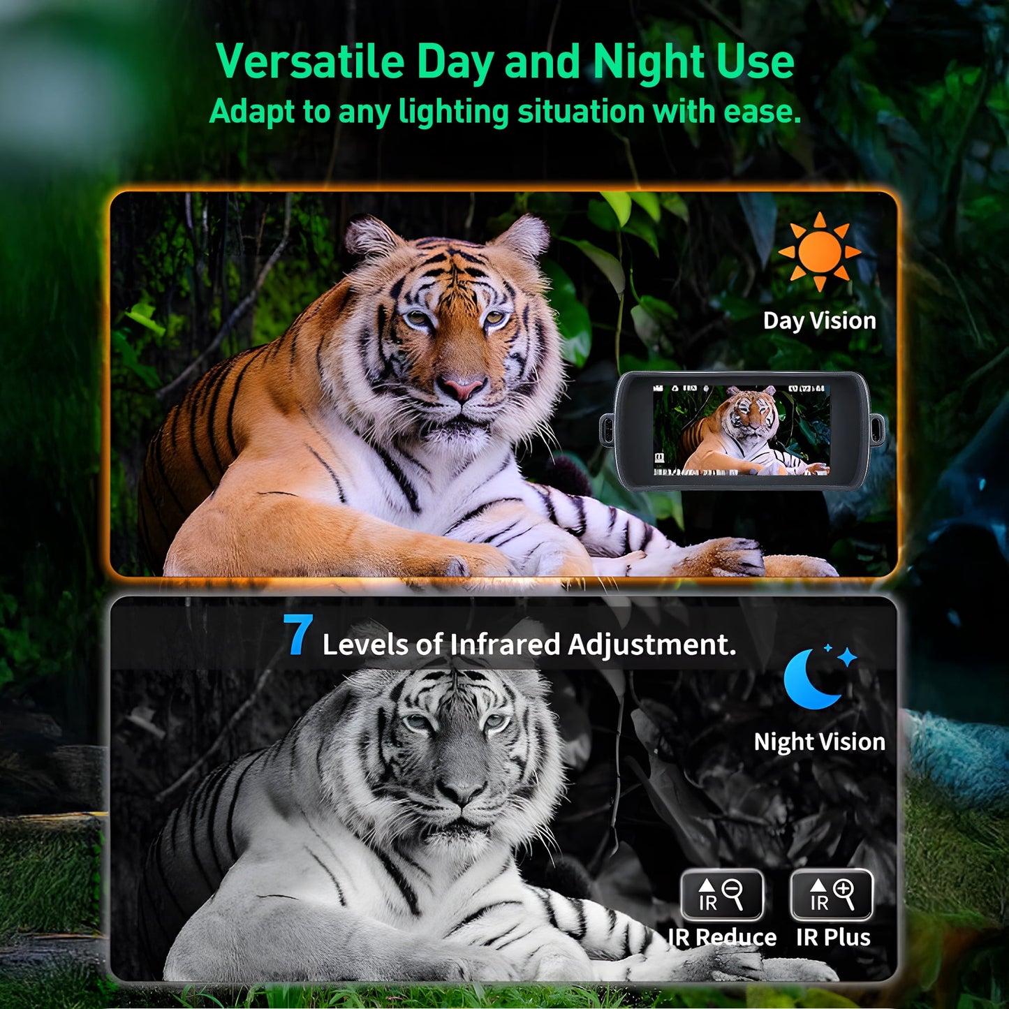 AARTVARK TEES Night Vision Scope,Class 7 IR Digital Night Vision Binoculars,Type-C Charging,32GB HD Photo and Video Capture