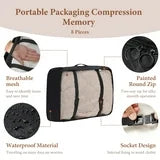 8PCS Packing Cubes for Travel, Luggage Organizer Bags for Family, Compression Pouches Clothes Suitcase, Storage Bags for Travel Accessories, Black