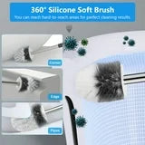 ATUPEN Toilet Brush and Holder, Nylon Bristles Bathroom Scrubber Cleaner Brush with Holder