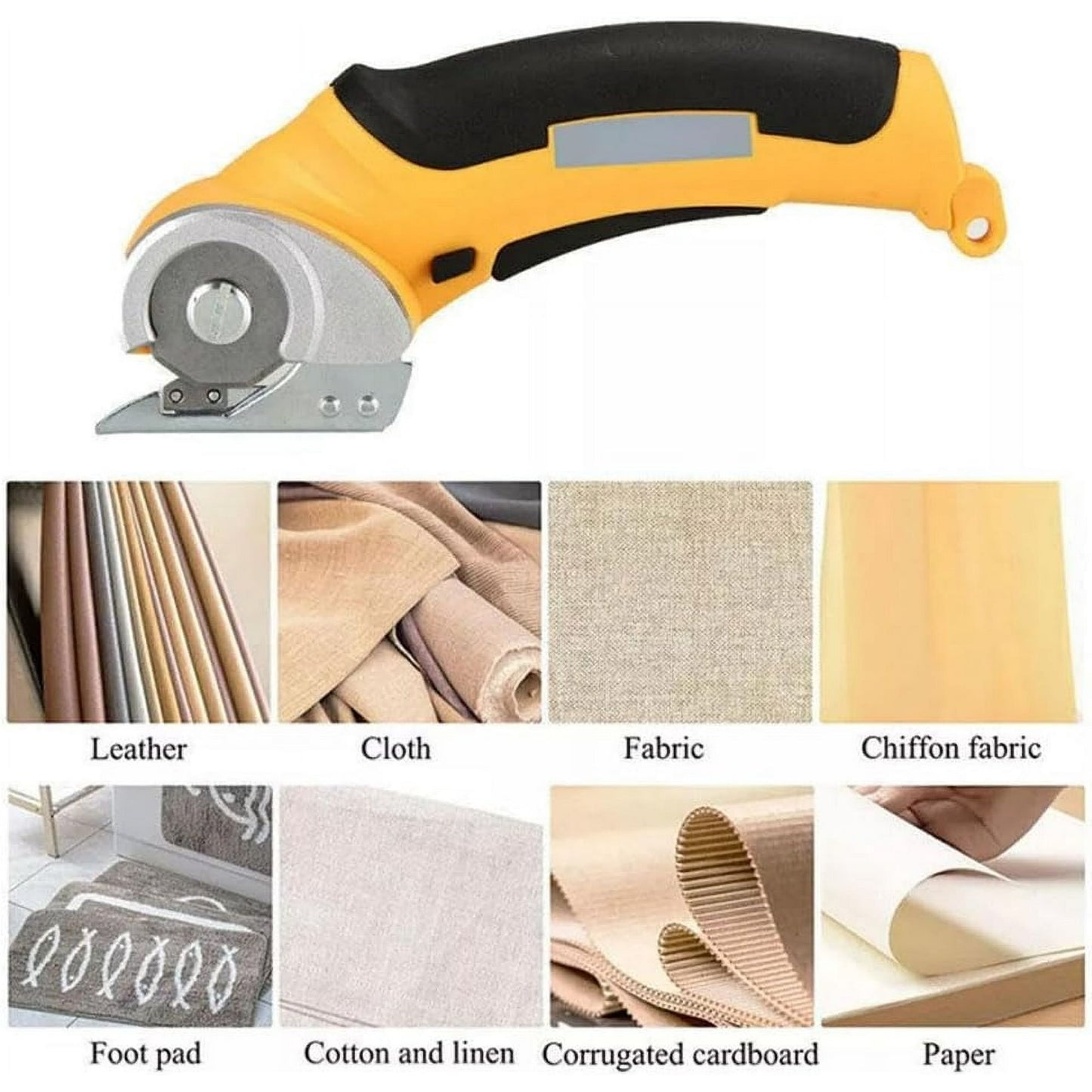Cordless Electric Box Cardboard Cutter - Rechargeable Power Rotary Blade Cutting Scissor - Heavy Duty Automatic Sewing Scissors Shredder Tool - Chop Carton Boxes Card Board Fabric Carpet Rug Cutters