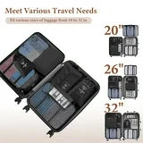 8PCS Packing Cubes for Travel, Luggage Organizer Bags for Family, Compression Pouches Clothes Suitcase, Storage Bags for Travel Accessories, Black