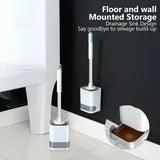 ATUPEN Toilet Bowl Brush and Caddy Holder Set, Silicone Toilet Scrubber Cleaner for Bathroom 1 Pack