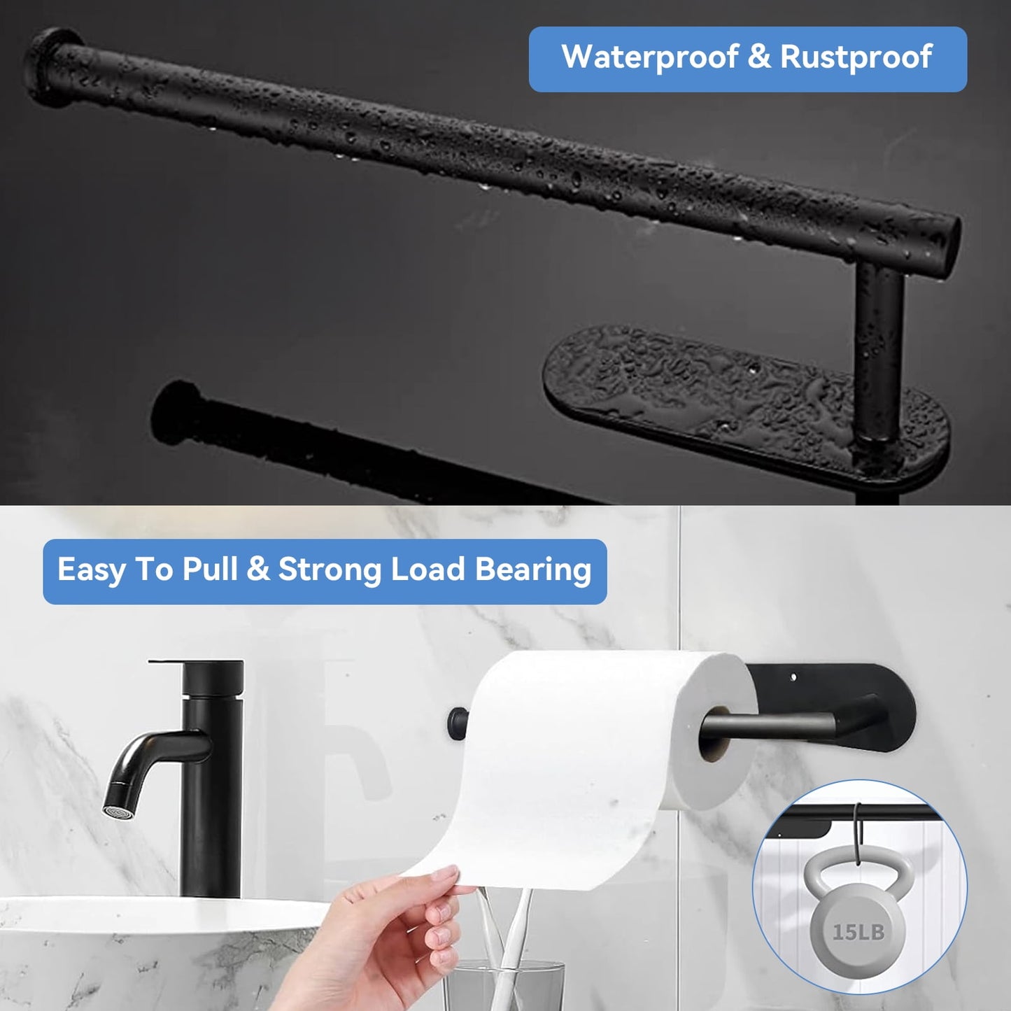TORIO Wall-Mounted Towel & Paper Towel Holder - Stainless Steel, Easy Install, Space-Saving