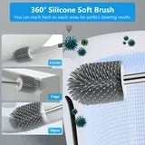 ATUPEN Toilet Bowl Brush and Caddy Holder Set, Silicone Toilet Scrubber Cleaner for Bathroom 1 Pack