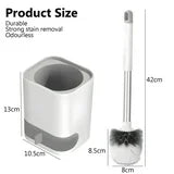 ATUPEN Toilet Brush and Holder, Nylon Bristles Bathroom Scrubber Cleaner Brush with Holder