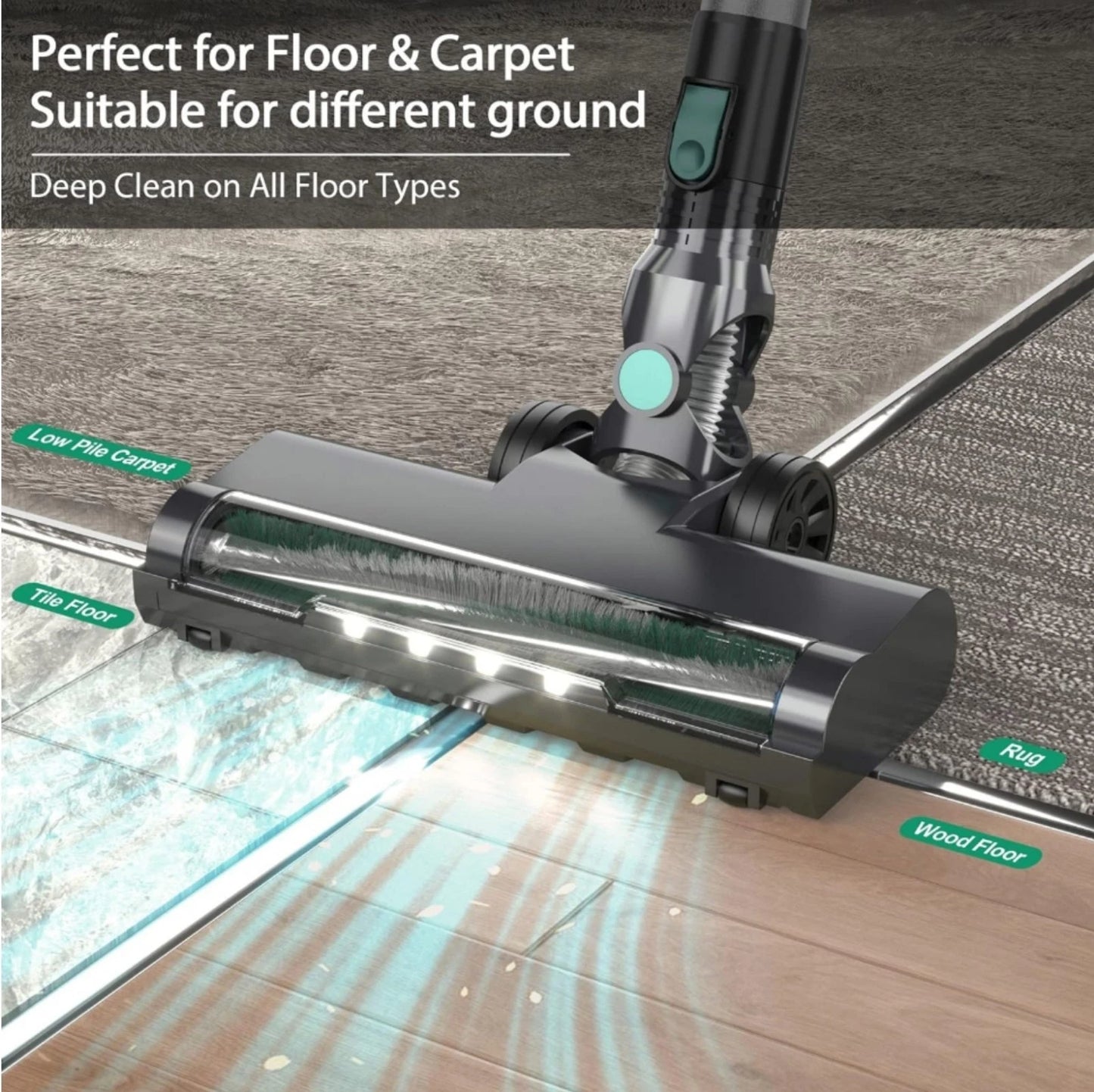 550W/45Kpa Vacuum Cleaners for Home, Max 60Mins Runtime