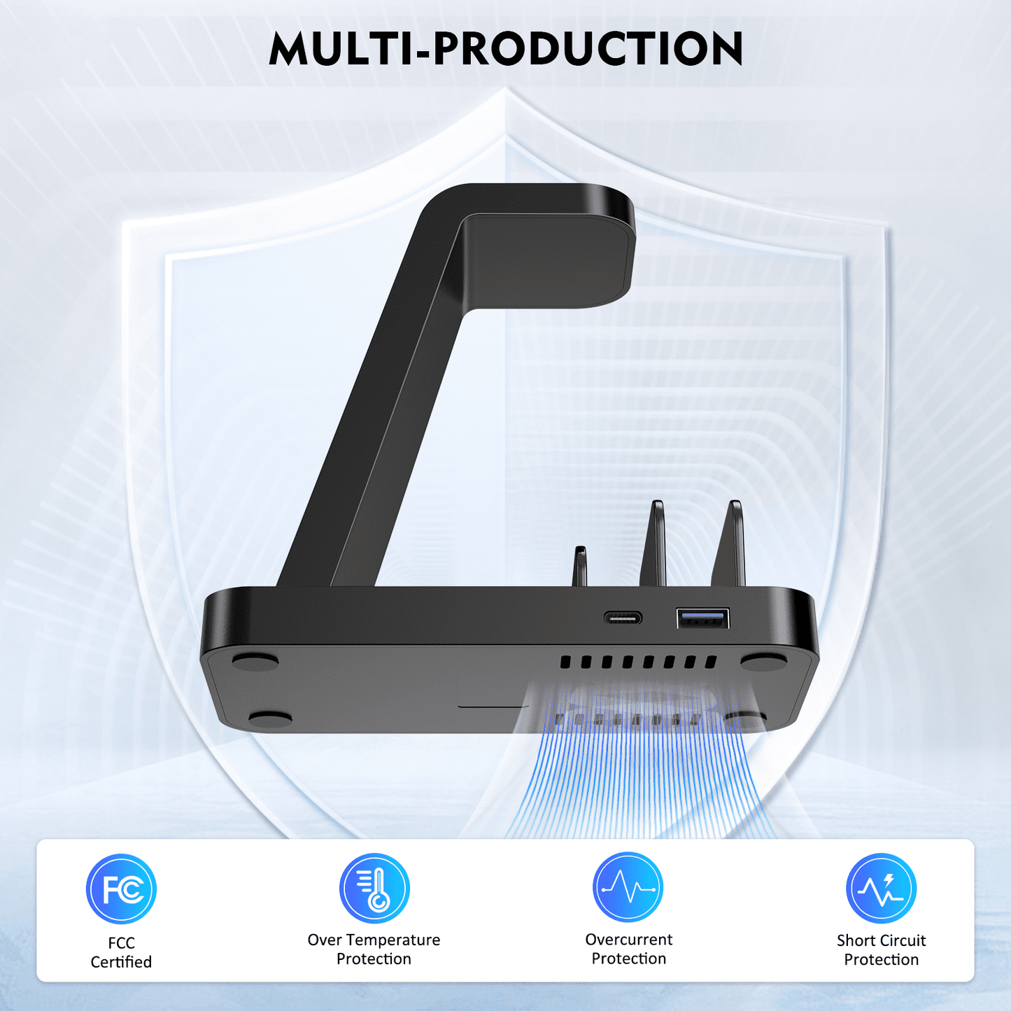 5 IN 1 Wireless Charger Compatible with iPhone: ETEPEHI Charging Station for Samsung /Tablets /iPad /Airpods /iWatch Series, Black