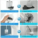 ATUPEN Toilet Brush and Holder, Nylon Bristles Bathroom Scrubber Cleaner Brush with Holder
