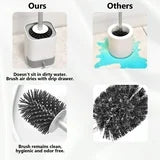 ATUPEN Toilet Bowl Brush and Caddy Holder Set, Silicone Toilet Scrubber Cleaner for Bathroom 1 Pack