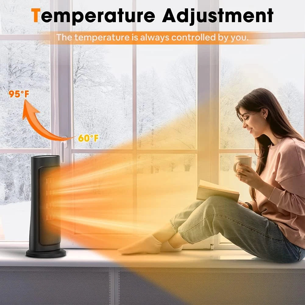 Space Heater Indoor - Energy Efficient Portable Heater with Adjustable Thermostat