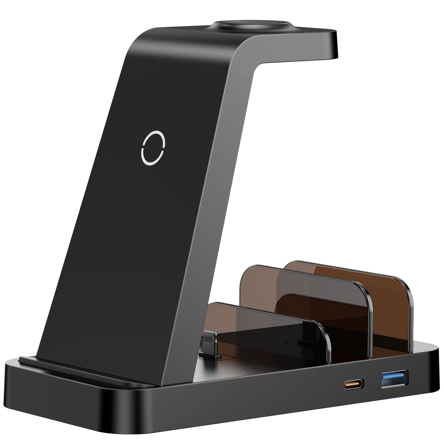 5 IN 1 Wireless Charger Compatible with iPhone: ETEPEHI Charging Station for Samsung /Tablets /iPad /Airpods /iWatch Series, Black