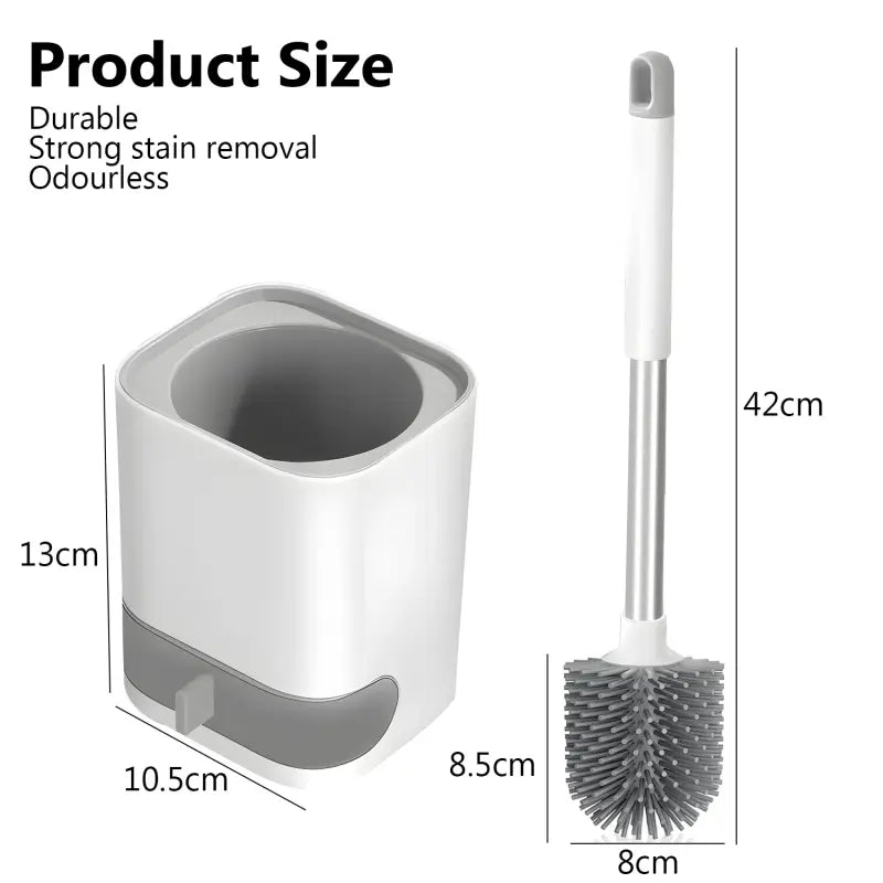 ATUPEN Toilet Bowl Brush and Caddy Holder Set, Silicone Toilet Scrubber Cleaner for Bathroom 1 Pack