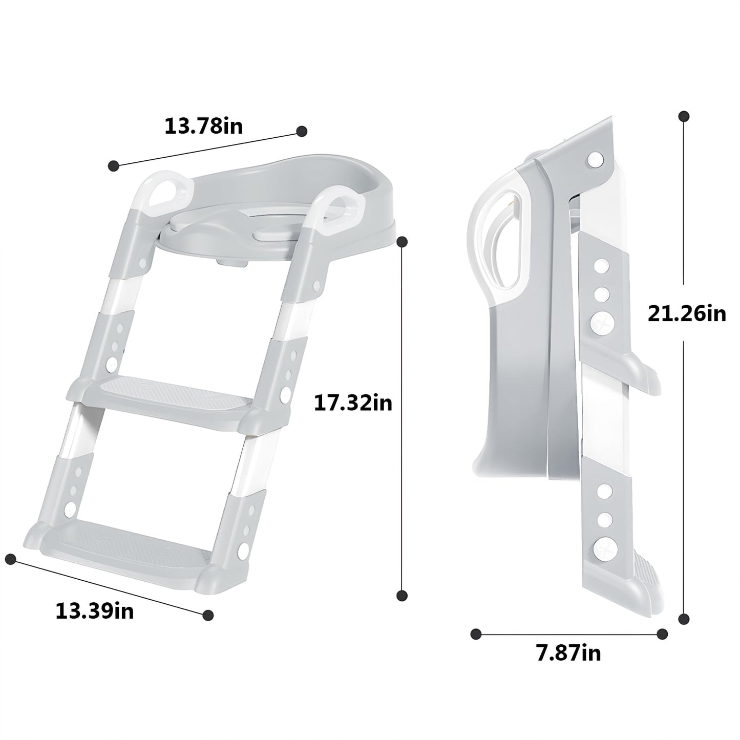 AMBLER 2-in-1 Potty Training Seat with Step Stool Ladder | Anti-Slip | For Boys & Girls Toddlers