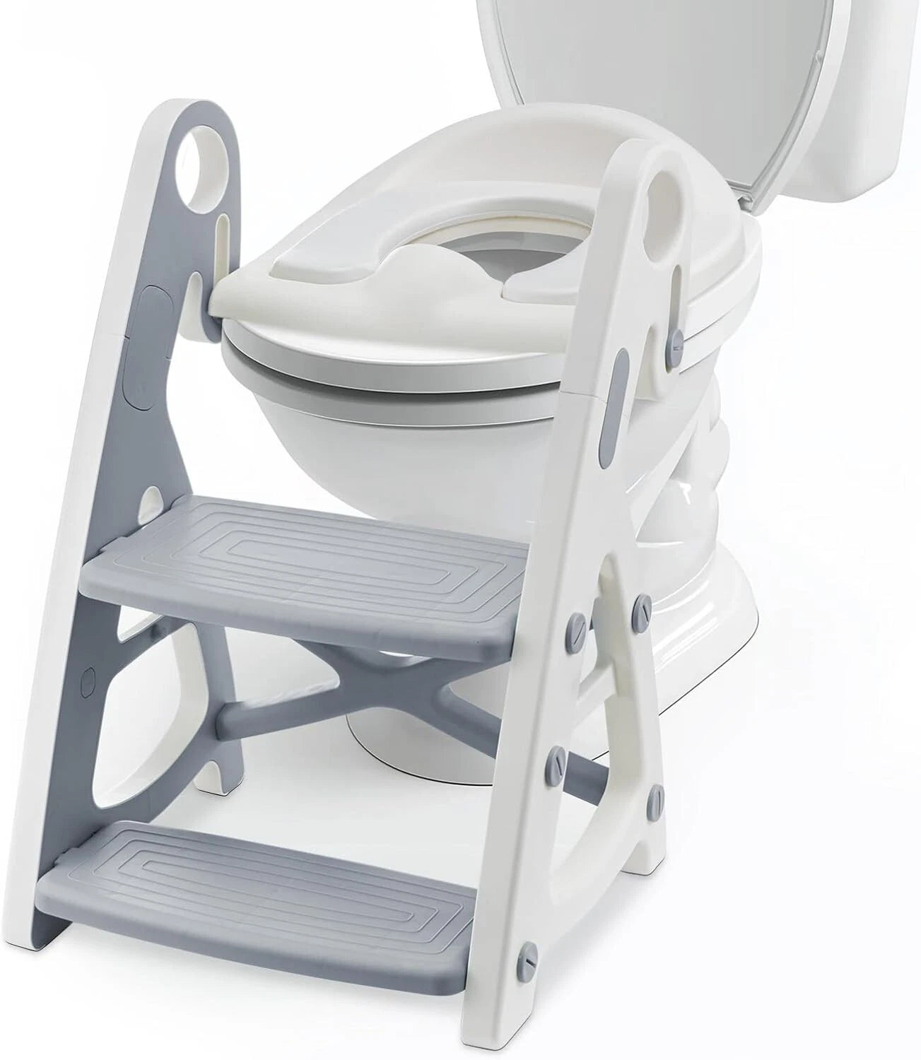Toddler Toilet Seat with Steps - Adjustable Potty Seat with Steps & Splash Guard