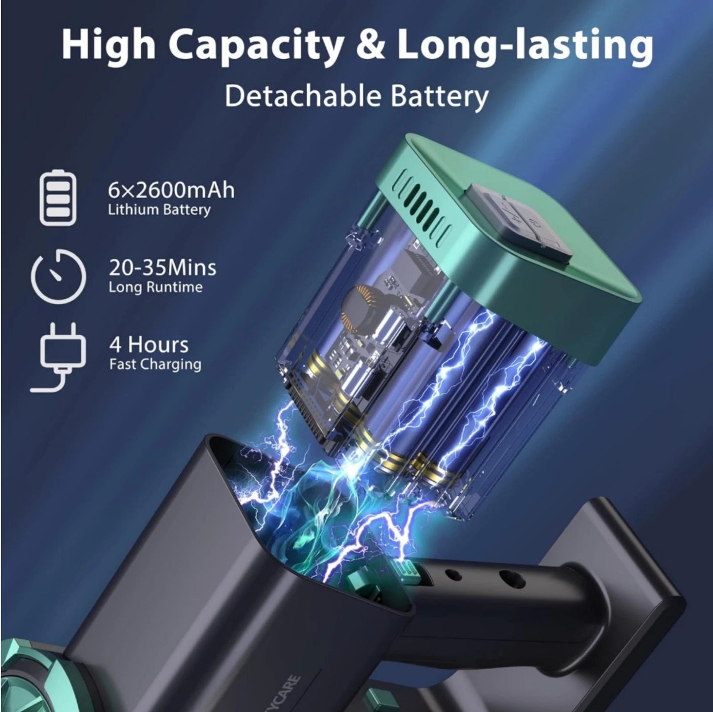 550W/45Kpa Vacuum Cleaners for Home, Max 60Mins Runtime