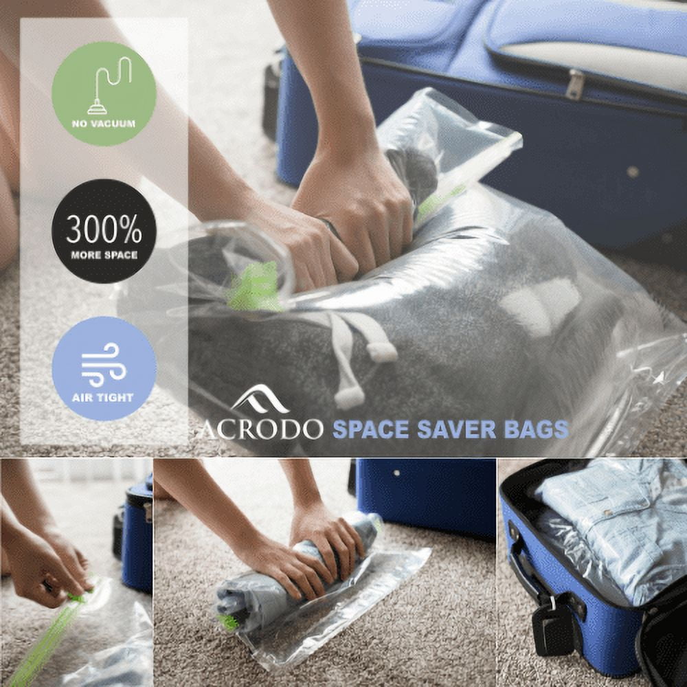 Acrodo Compression Bags Storage and Travel Space Saver Roll-Out Air (10-Pack)