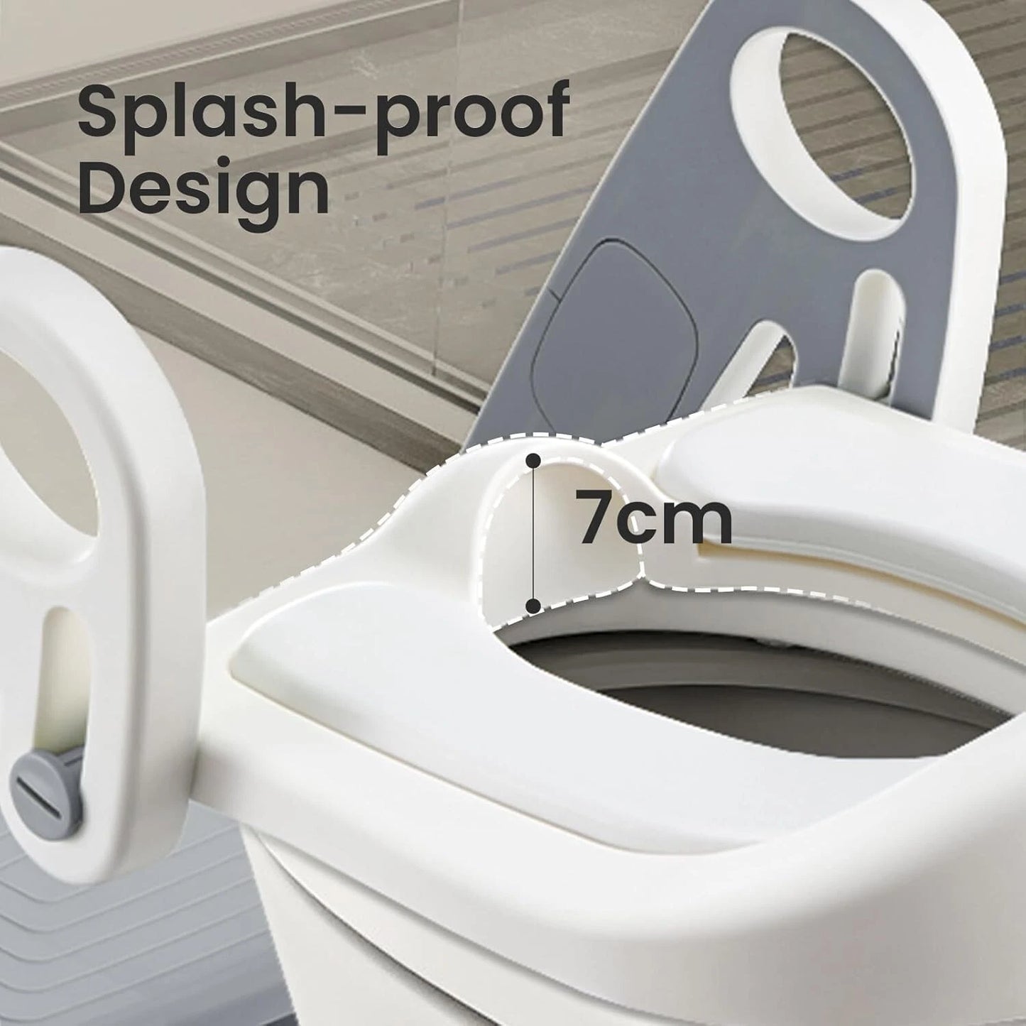 Toddler Toilet Seat with Steps - Adjustable Potty Seat with Steps & Splash Guard