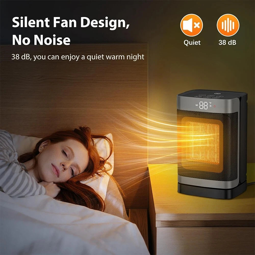 Space Heater for Indoor Use, 2S Fast Heating, Electric Ceramic Heater with Thermostat