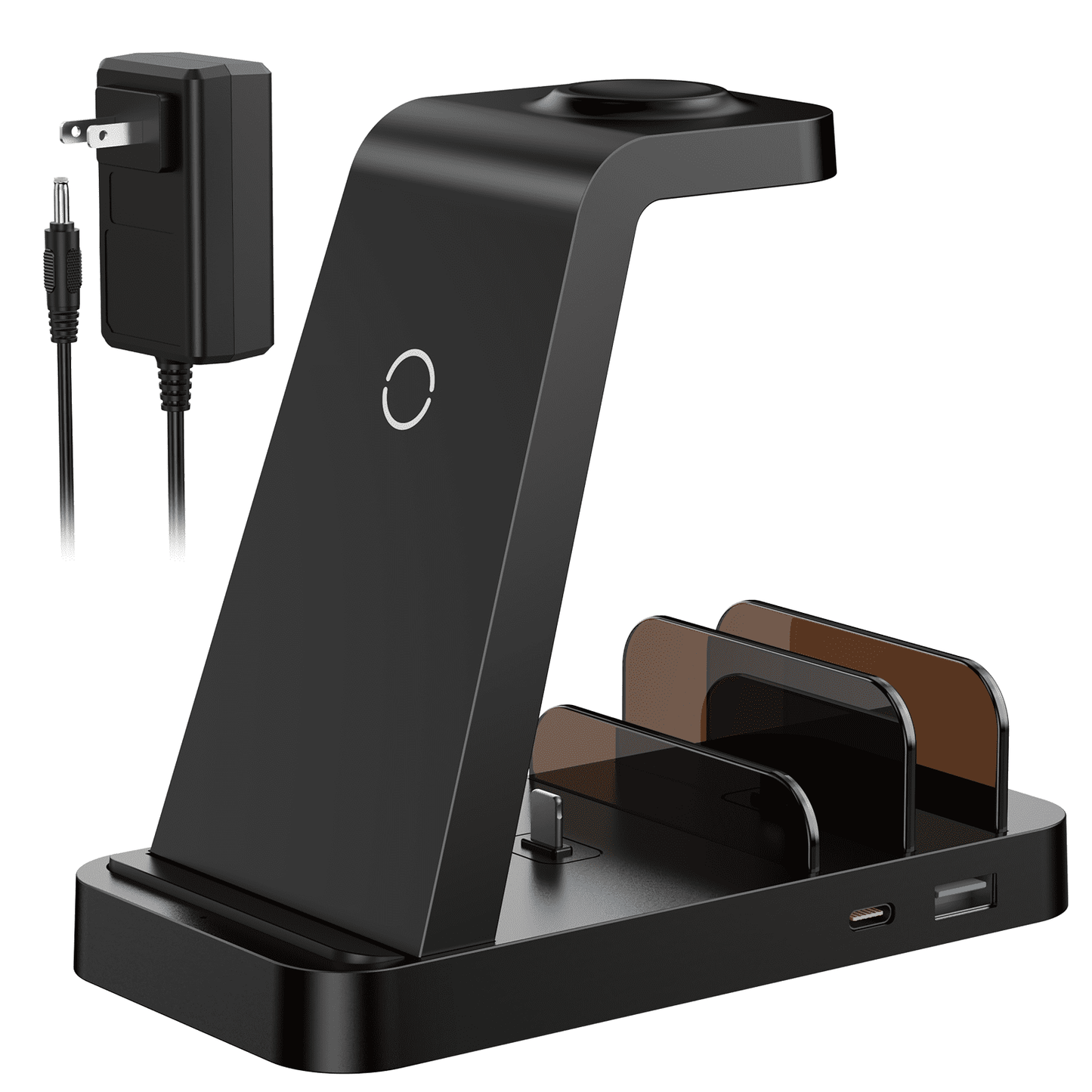 5 IN 1 Wireless Charger Compatible with iPhone: ETEPEHI Charging Station for Samsung /Tablets /iPad /Airpods /iWatch Series, Black