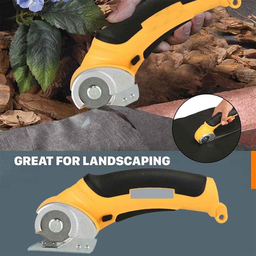 Cordless Electric Box Cardboard Cutter - Rechargeable Power Rotary Blade Cutting Scissor - Heavy Duty Automatic Sewing Scissors Shredder Tool - Chop Carton Boxes Card Board Fabric Carpet Rug Cutters