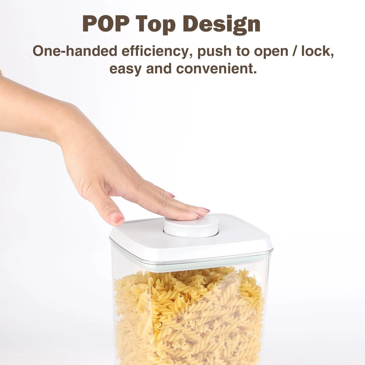 Airtight Food Storage Containers with Lids - 6 PC BPA Free Clear Plastic Cereal Containers with Easy Lock Lids