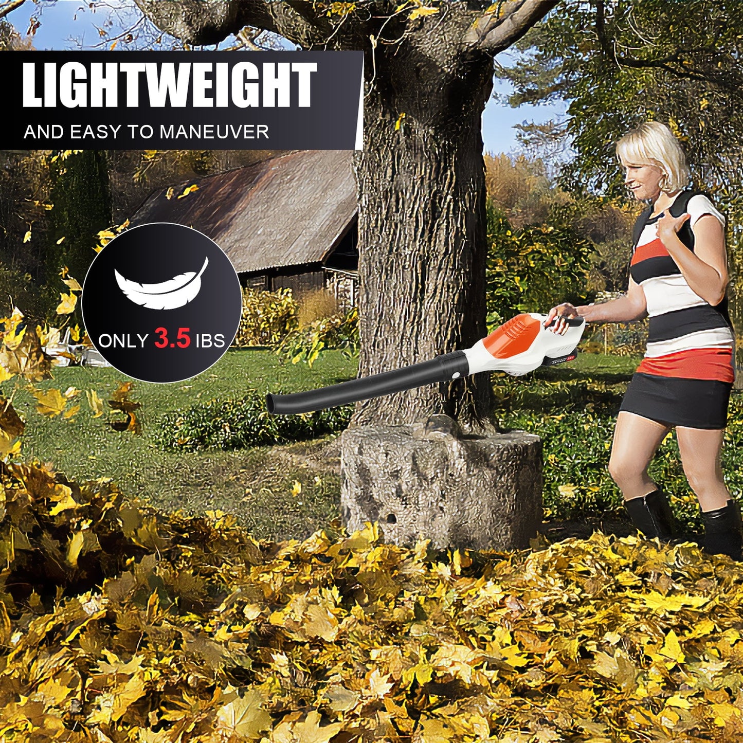 Kuose Leaf Blower,21V 2 x 4000 mAh Battery Cordless Leaf Blower 5 Speed Mode 660CFM Electric Leaf Blowing for Lawn,Yard,Garden,House,Depot,Car
