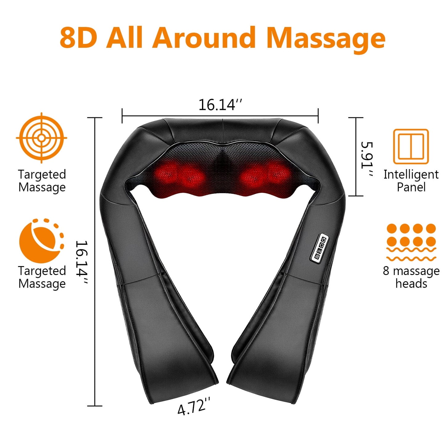 Back Shoulder and Neck Massager with Heat, Gifts for Men Women
