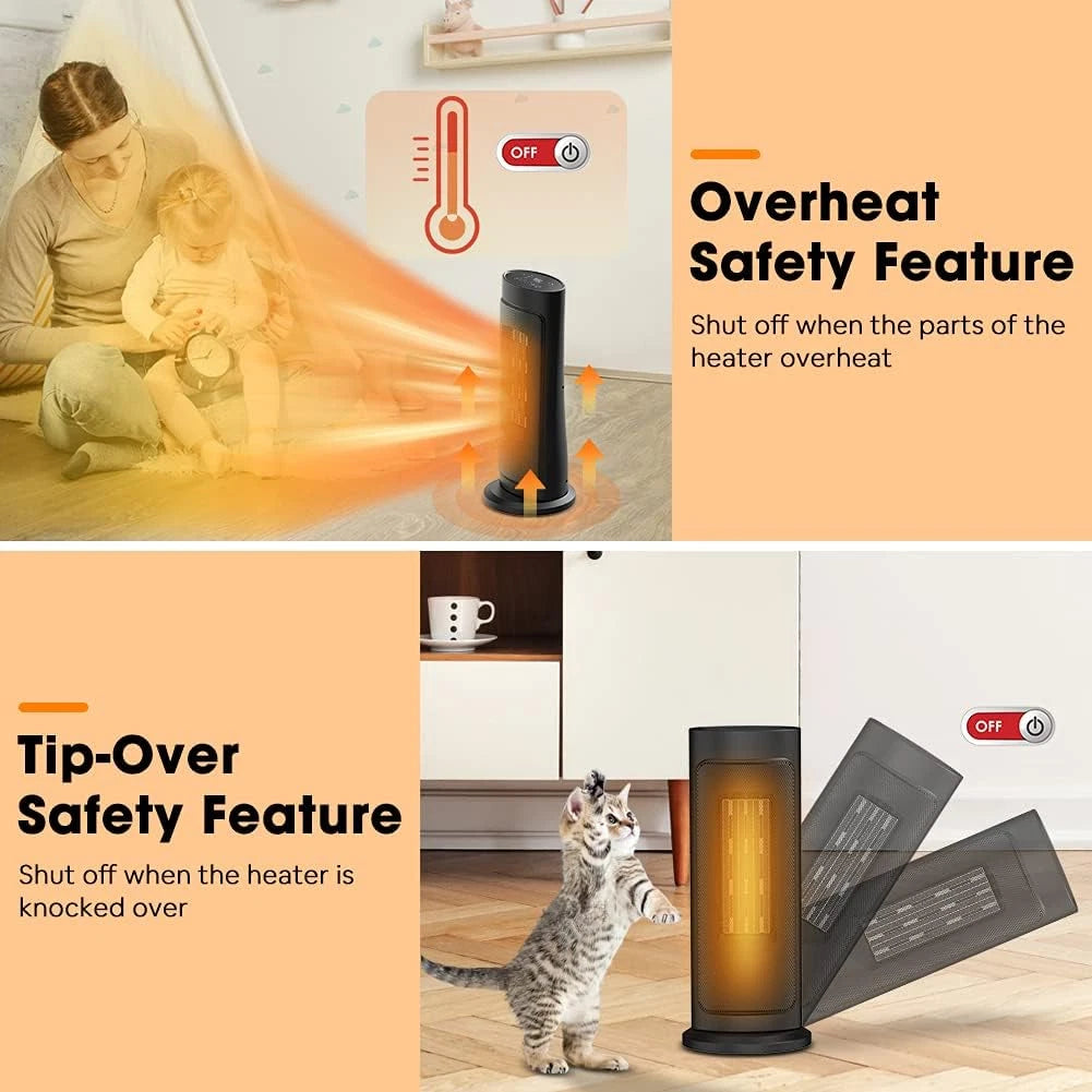 Space Heater Indoor - Energy Efficient Portable Heater with Adjustable Thermostat