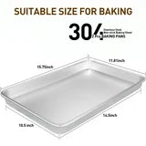 Kailwokk 2 Piece Baking Cookie Sheet Set,16" x 12" Stainless Steel Food Baking Tray,Non Stick Rectangle Metal Flat Bakeware Dishwasher Safe