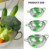Kailwokk 3 Pcs Steel Strainer Set,Handle Micro-Perforated Colander Strainers for Draining Rinsing Pasta Vegetables Fruits - 3/5/8 Quart