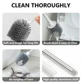 ATUPEN Toilet Bowl Brush and Caddy Holder Set, Silicone Toilet Scrubber Cleaner for Bathroom 1 Pack