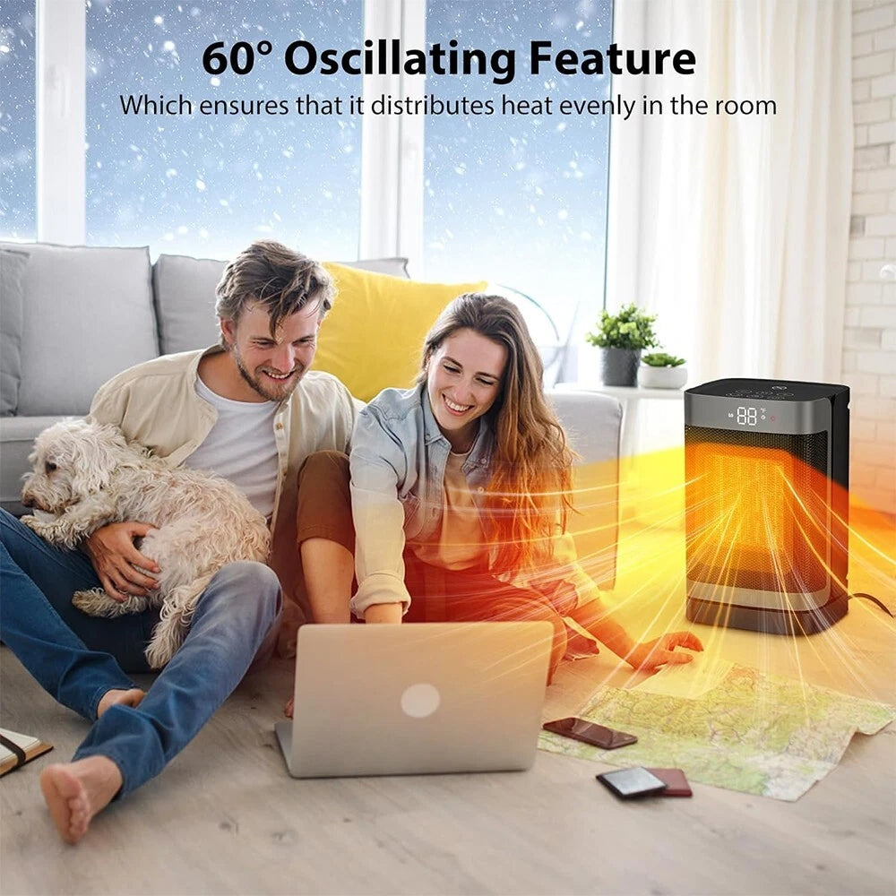 Space Heater for Indoor Use, 2S Fast Heating, Electric Ceramic Heater with Thermostat