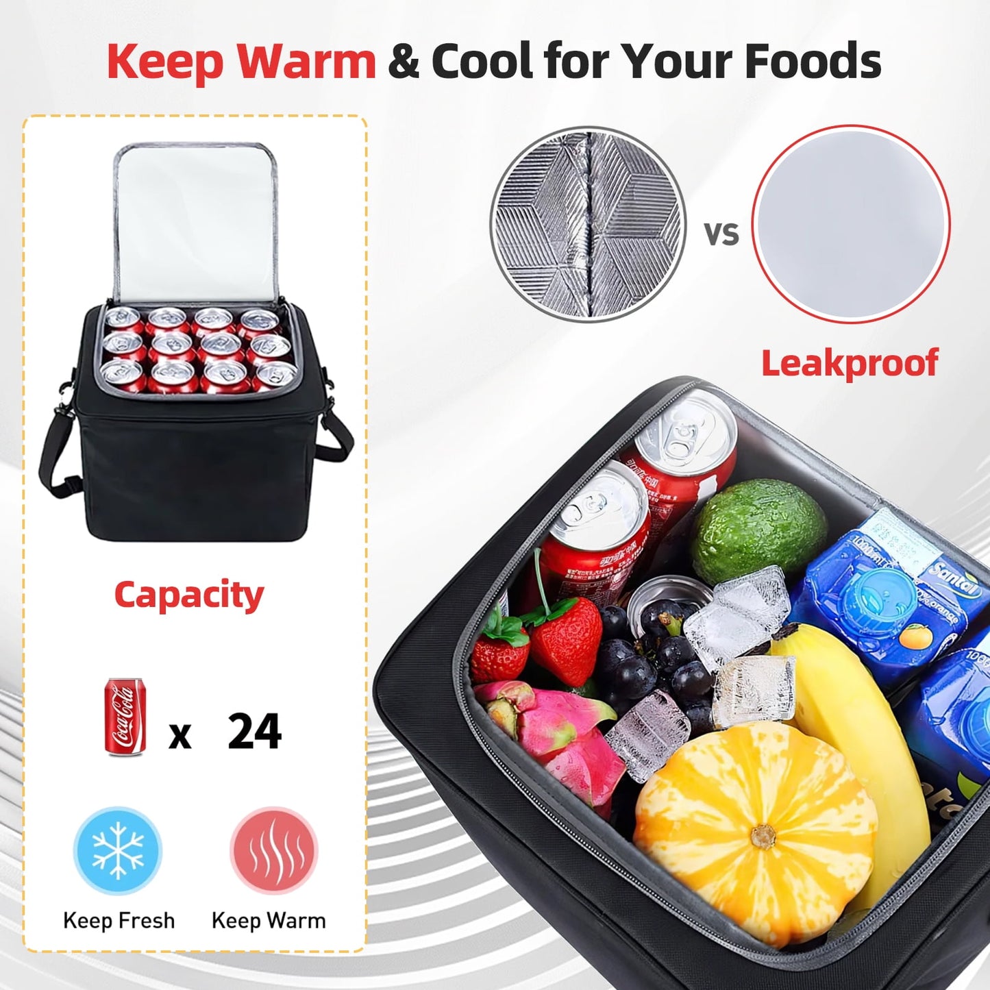 Kailwokk Trunk Organizer for SUV, Collapsible Multi Compartment Waterproof Car Organizer with Leakproof Insulated Bag for Car Accessories for Women Men