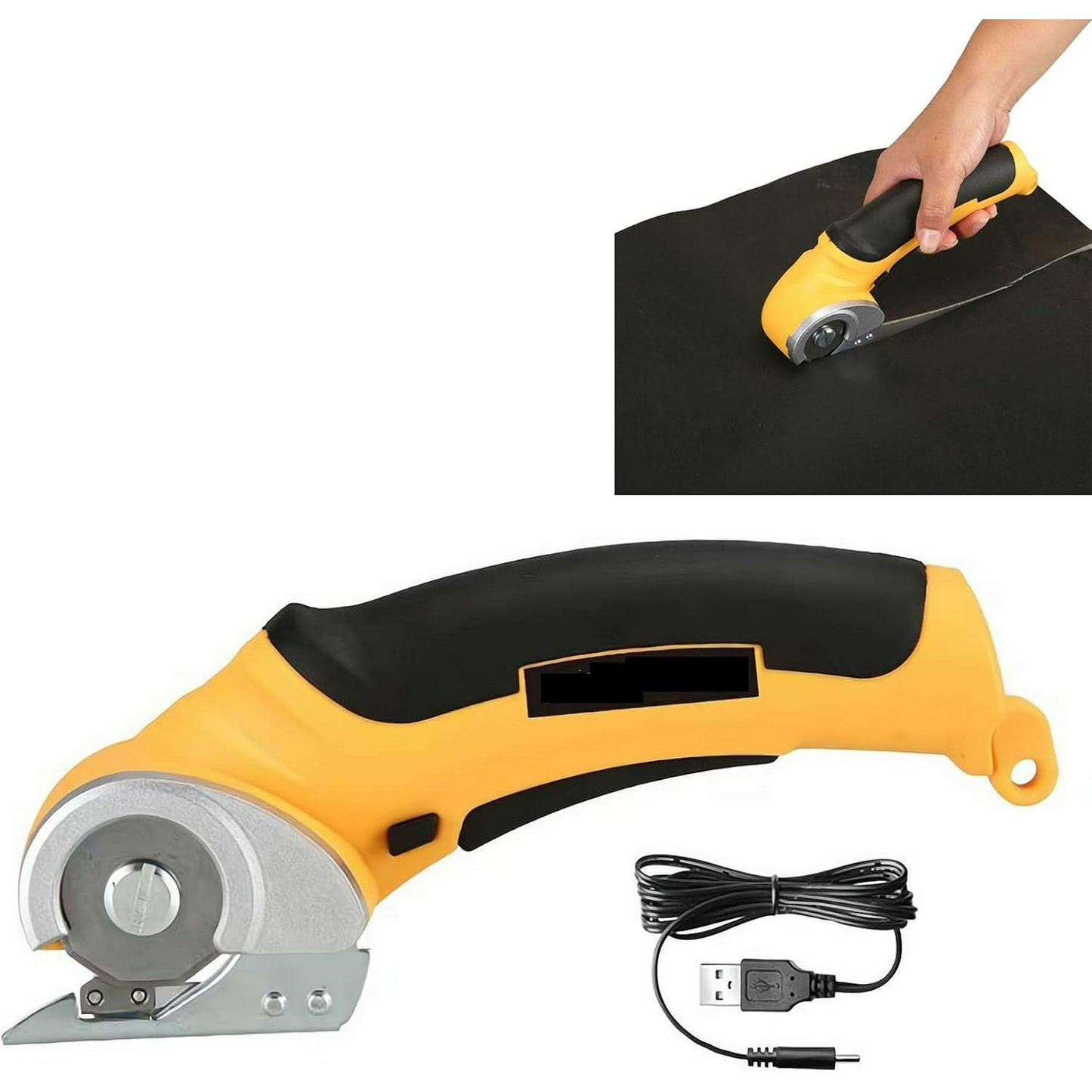 Cordless Electric Box Cardboard Cutter - Rechargeable Power Rotary Blade Cutting Scissor - Heavy Duty Automatic Sewing Scissors Shredder Tool - Chop Carton Boxes Card Board Fabric Carpet Rug Cutters