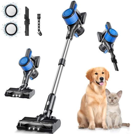 Cordless Vacuum Cleaner, 45Kpa 50mins Lightweight Stick Vacuum with Powerful Suction for Home