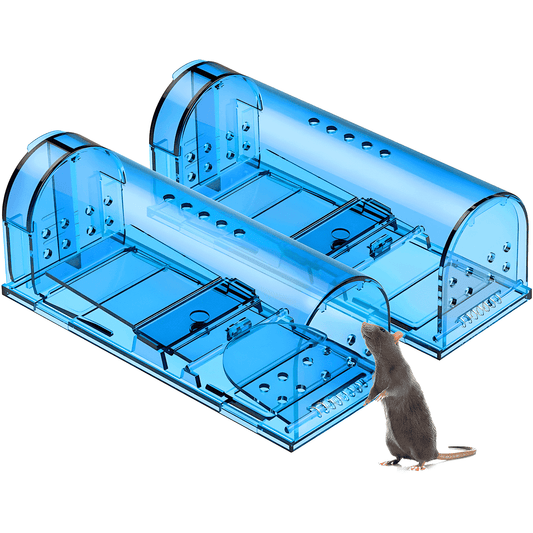 Torio Humane Mouse Trap 2-Pack – Easy to Use, Safe for Indoor & Outdoor, Catch & Release Design (Blue)