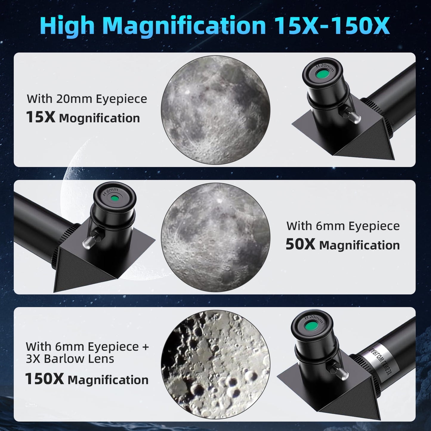 Kailwokk Telescope for Adults & Kids, 70mm Aperture Portable Telescopes with Height Adjustable Tripod & Phone Adapter, Astronomy Beginner Gift