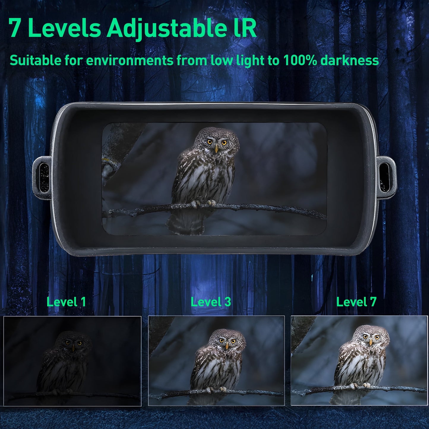 AARTVARK TEES Night Vision Scope,Class 7 IR Digital Night Vision Binoculars,Type-C Charging,32GB HD Photo and Video Capture