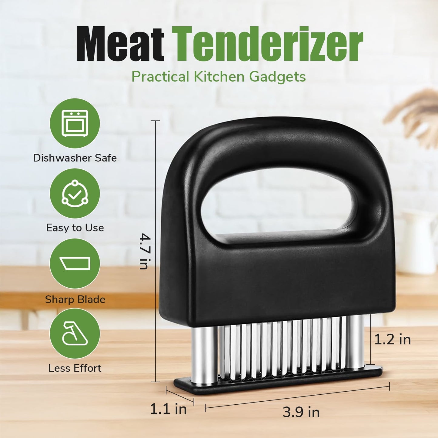 Kailwokk Meat Tenderizer, 48 Stainless Steel Sharp Needle Blade, Cooking Tool for Tenderizing Beef,Turkey,Chicken,Steak,Pork,Fish
